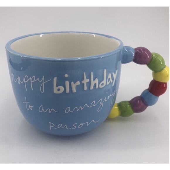 Mug Coffee Soup Tea Happy Birthday Sandra Magsamen Large 20 Ounce Blue - Picture 1 of 6
